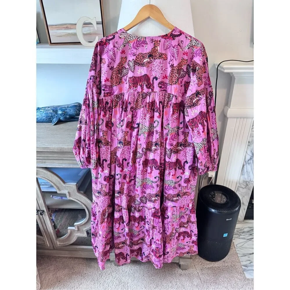 NWT Printfresh Day Tripper Dress I Feline Fatale (Purple) Size‎ Small